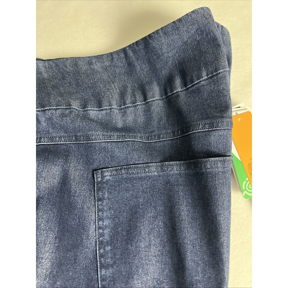 Ruby Rd. Women's Ankle Pants Size 24W Key Items Tencel Frayed Hem Dark Blue B40 - Picture 6 of 16
